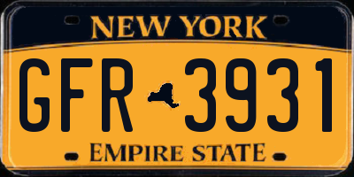 NY license plate GFR3931