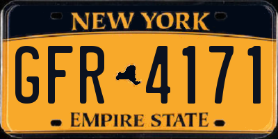 NY license plate GFR4171