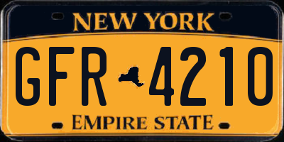 NY license plate GFR4210