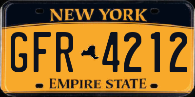 NY license plate GFR4212