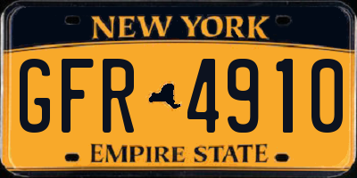 NY license plate GFR4910
