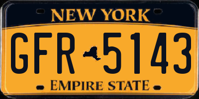 NY license plate GFR5143