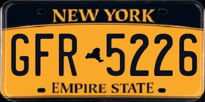NY license plate GFR5226