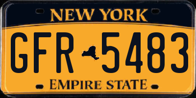 NY license plate GFR5483