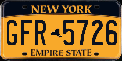 NY license plate GFR5726