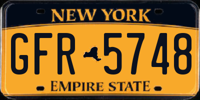 NY license plate GFR5748