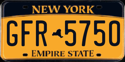 NY license plate GFR5750