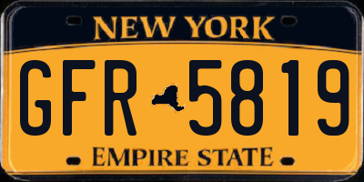 NY license plate GFR5819