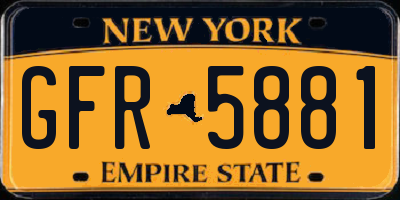 NY license plate GFR5881