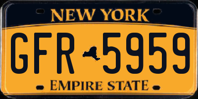 NY license plate GFR5959