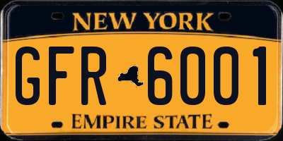 NY license plate GFR6001