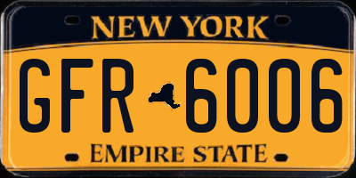 NY license plate GFR6006