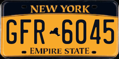 NY license plate GFR6045