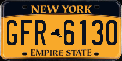 NY license plate GFR6130