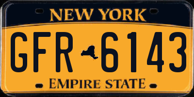 NY license plate GFR6143