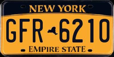NY license plate GFR6210