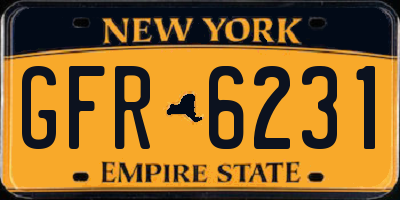 NY license plate GFR6231
