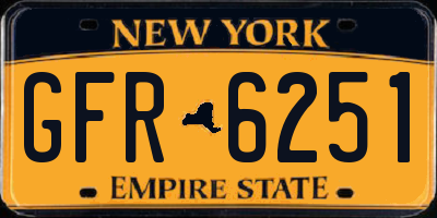 NY license plate GFR6251