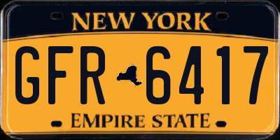 NY license plate GFR6417