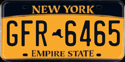 NY license plate GFR6465