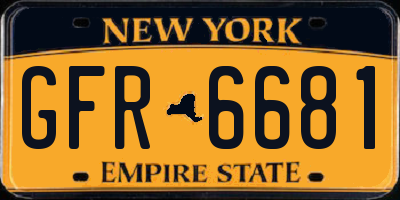 NY license plate GFR6681
