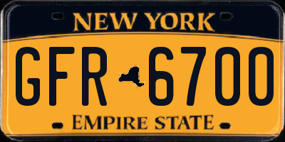NY license plate GFR6700