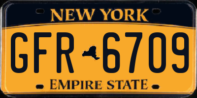 NY license plate GFR6709