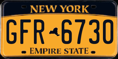 NY license plate GFR6730