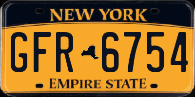NY license plate GFR6754