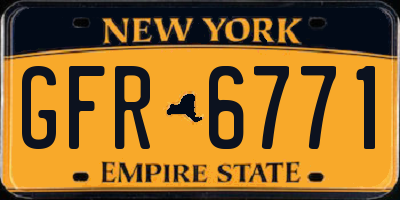 NY license plate GFR6771