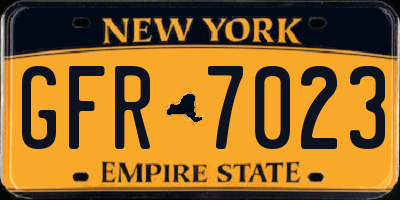 NY license plate GFR7023