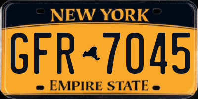 NY license plate GFR7045