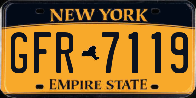 NY license plate GFR7119