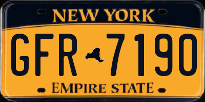 NY license plate GFR7190