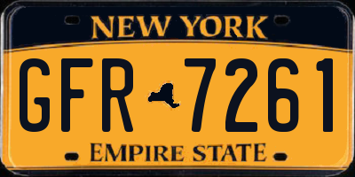 NY license plate GFR7261