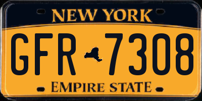 NY license plate GFR7308