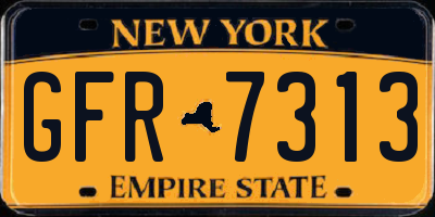 NY license plate GFR7313