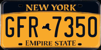 NY license plate GFR7350