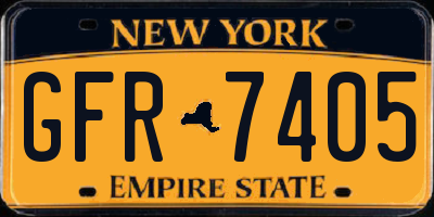 NY license plate GFR7405
