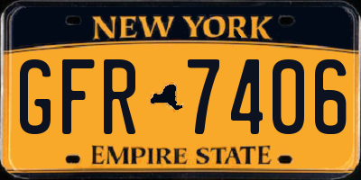 NY license plate GFR7406