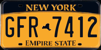 NY license plate GFR7412