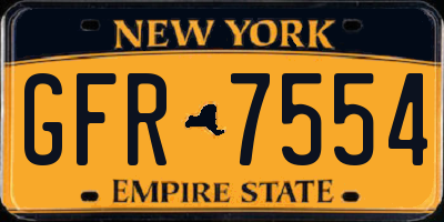 NY license plate GFR7554