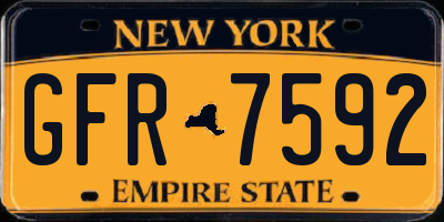 NY license plate GFR7592