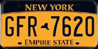 NY license plate GFR7620