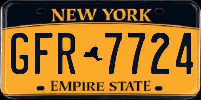 NY license plate GFR7724