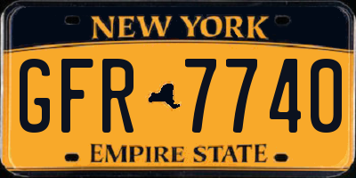 NY license plate GFR7740