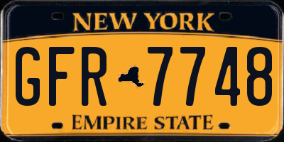 NY license plate GFR7748