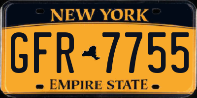 NY license plate GFR7755