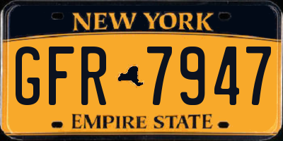 NY license plate GFR7947