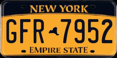 NY license plate GFR7952